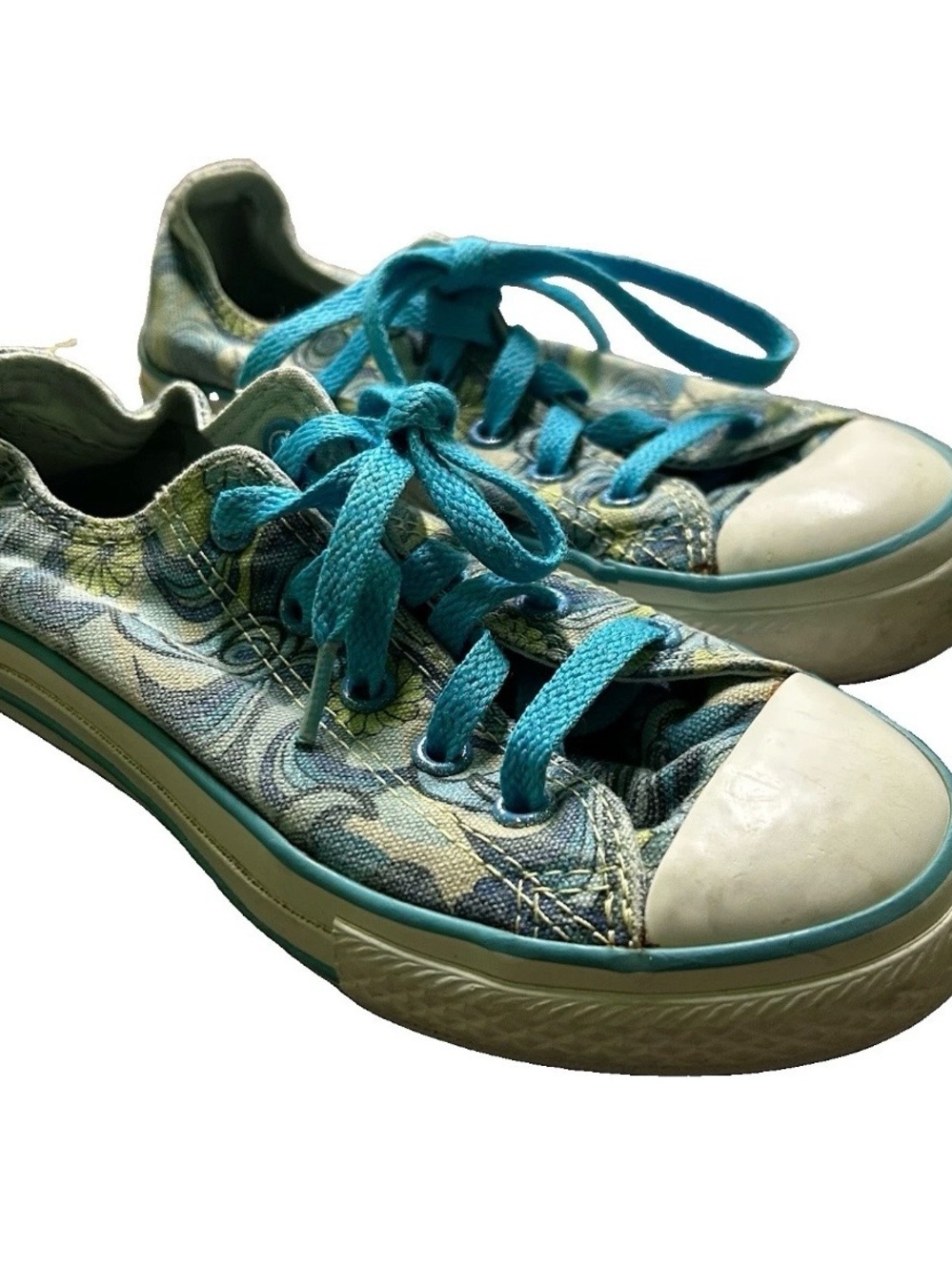 Girl’s Converse Blue Green Sneakers Size 1